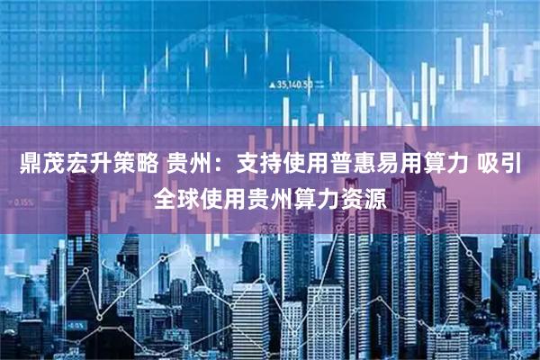 鼎茂宏升策略 贵州：支持使用普惠易用算力 吸引全球使用贵州算力资源